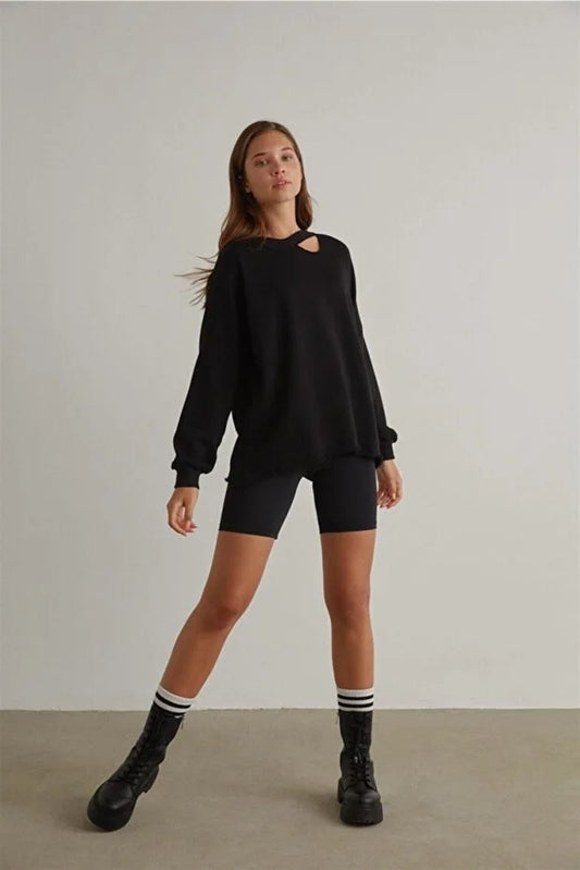 Yüksek Bel Toparlayıcı Etkili Mat Biker Bisikletçi Tayt