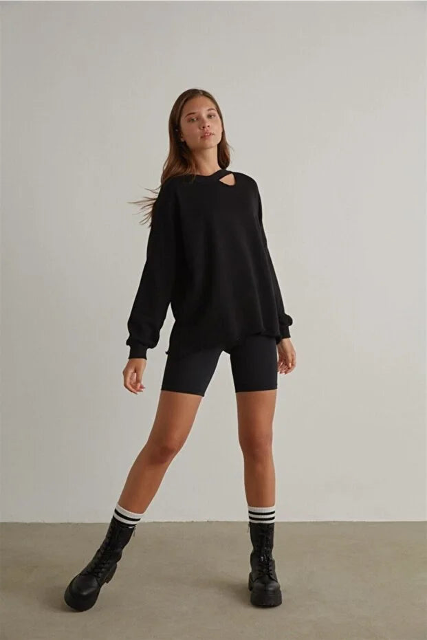 Yüksek Bel Toparlayıcı Etkili Mat Biker Bisikletçi Tayt