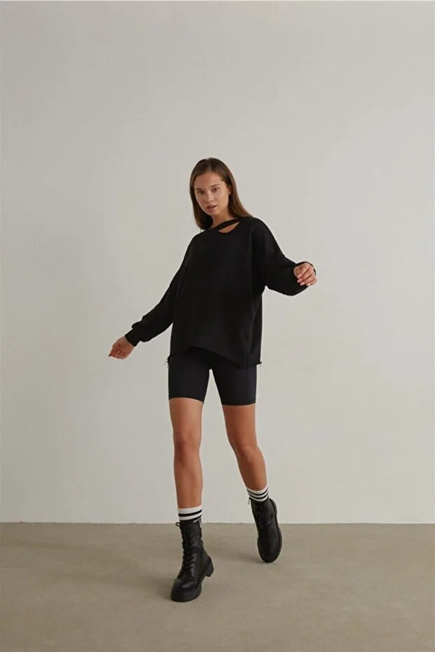 Yüksek Bel Toparlayıcı Etkili Mat Biker Bisikletçi Tayt