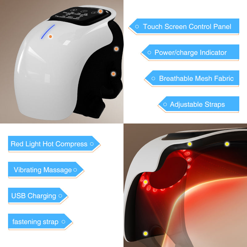 Smart Knee Massager With Heat Vibration 3D Air Compression Portable Pain Relief Home Office Use