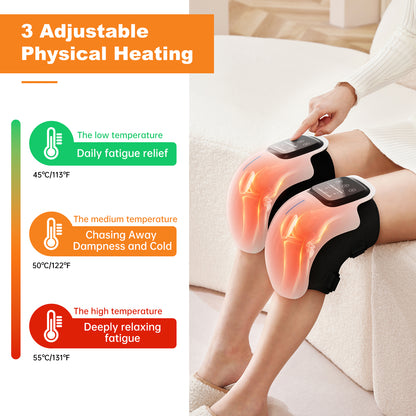 Smart Knee Massager With Heat Vibration 3D Air Compression Portable Pain Relief Home Office Use