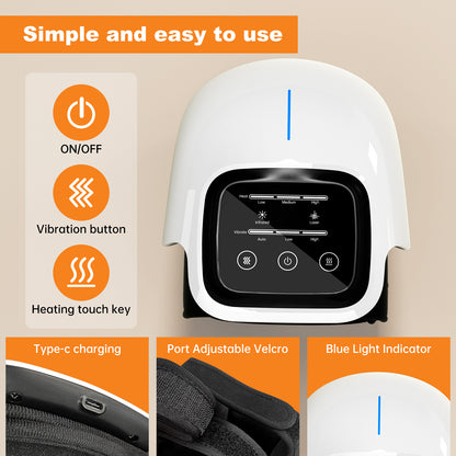 Smart Knee Massager With Heat Vibration 3D Air Compression Portable Pain Relief Home Office Use